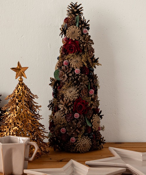 自然素材クリスマスツリー MILLION CARATS インテリア クリスマスナチュラルコーンツリー 44×19cm