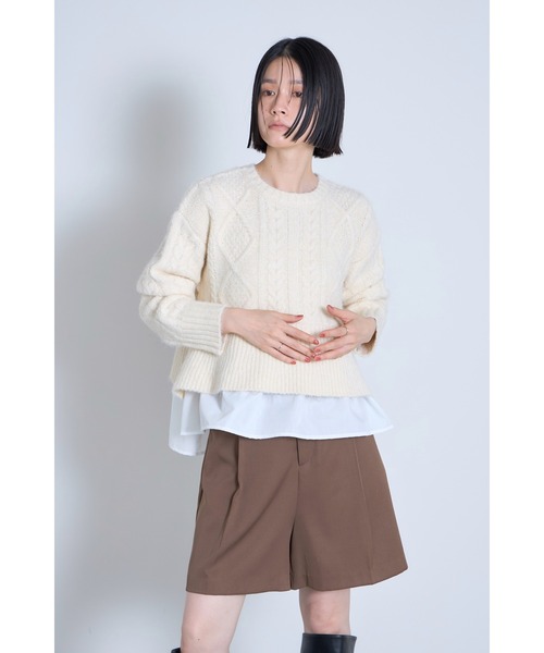&. NOSTALGIA（ノスタルジア） ニット セーター 裾ペプラムドッキング