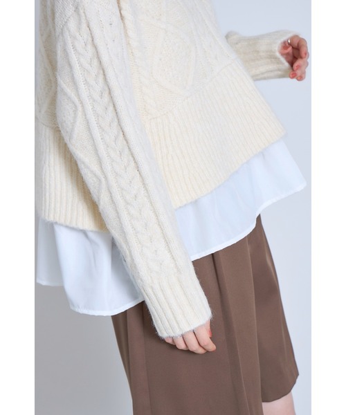 &. NOSTALGIA（ノスタルジア） ニット セーター 裾ペプラムドッキング