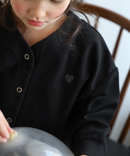 カーディガン 「3-10才対応」ハート刺繍スナップボタンカーディガン キッズ 子供服 女の子 | BONJOUR SAGAN enfant | 19