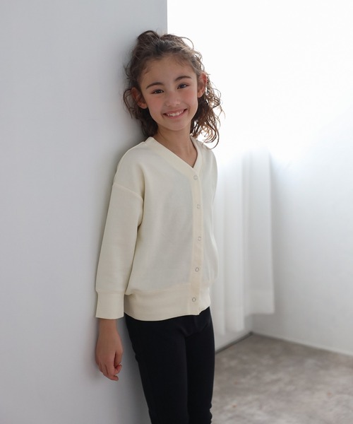 カーディガン 「3-10才対応」ハート刺繍スナップボタンカーディガン キッズ 子供服 女の子 | BONJOUR SAGAN enfant | 10