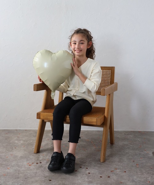カーディガン 「3-10才対応」ハート刺繍スナップボタンカーディガン キッズ 子供服 女の子 | BONJOUR SAGAN enfant | 12