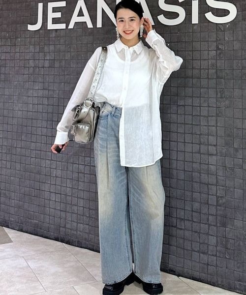 JEANASIS ブラウス シャツ テンセルリネンシアーシャツ LS