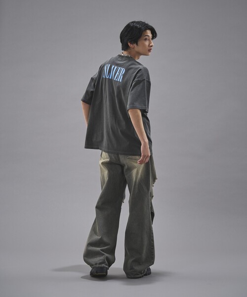 NIRVANA/SLIVER ブリーチ加工 tシャツ/ブラック NIRVANA」 SLIVER TEE/ニルヴァーナ プリント グラフィック 半袖