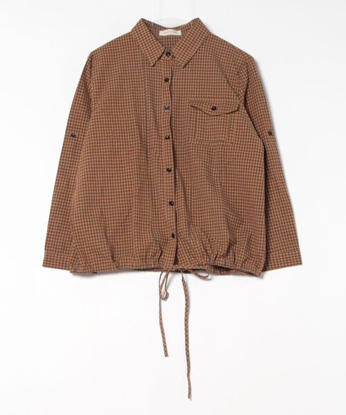 aimoha（アイモハ） ブラウス シャツ チェック柄ドローストリング