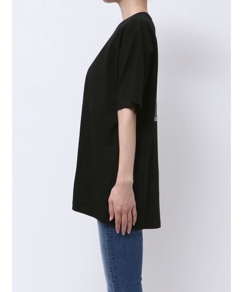 FRIDA ZAZOU 売れ筋商品|||フリーダ ザゾウ Tシャツ トップス レディース Tops Black セール】フラワーストレッチ Tシャツ（Tシャツ/カットソー