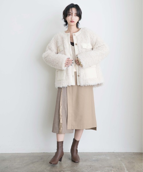 【新品未使用、タグ付き】エイミーロウ　ノーカラージャケット Eimee Law（エイミーロウ） ジャケット ノーカラージャケット テキスト