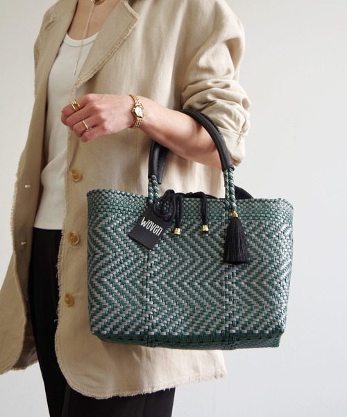 ウーヴン  woven カゴバッグ ウーヴン WOVEN スモールトート bk-bag-multi-s -waja bazar