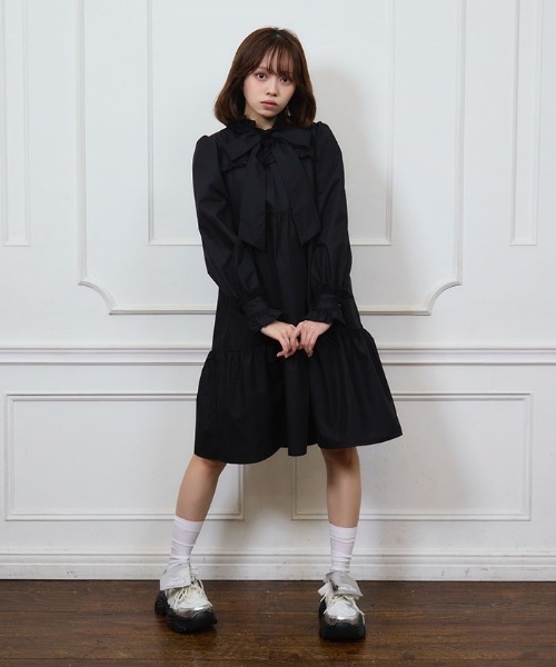 Fickle Bebe（フィクルベベ） ワンピース フリルリボンティアード