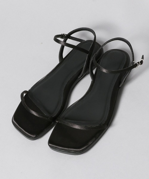 A part by（アパートバイ） サンダル サテンナローフラットサンダル