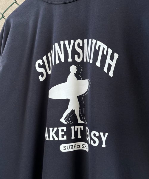 Sunny Smith tシャツ 「SUNNY SMITH」アーチロゴ 11.6オンス