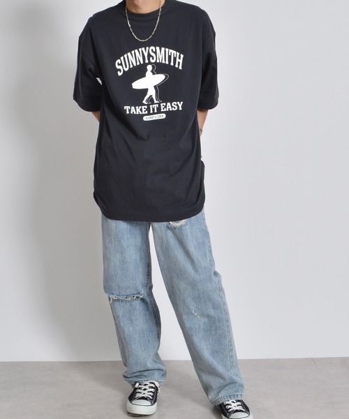 tシャツ 「SUNNY SMITH」アーチロゴ 11.6オンスウルトラヘヴィーウェイトTシャツ レディース メンズ サニースミス Sunny Smith アーチロゴ 11.6オンスウルトラ