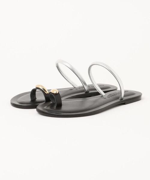 CORSO ROMA,9【コルソローマ9】黒レザーサンダル新品未使用 24.5 CORSO ROMA,9 サンダル 「CORSO ROMA，9/コルソローマ9」レザー