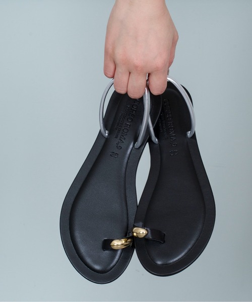 CORSO ROMA 9 ブラックトングサンダル 38 CORSO ROMA,9 サンダル 「CORSO ROMA，9/コルソローマ9