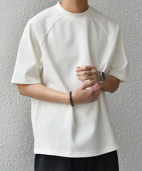 SHIPS any tシャツ any: ワッフル ラグラン リラックス クルー