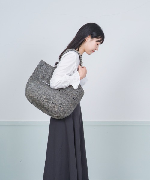 【値下げ】メイドインマダ　かごバッグ　グレー MADE IN MADA かごバッグ カゴバッグ 「MADE /メイドインマダ