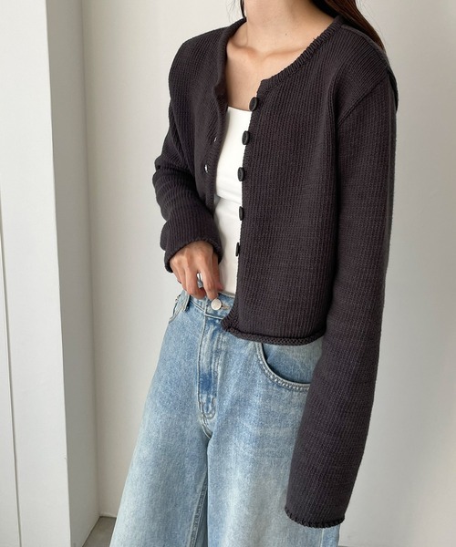 「CANAL JEAN」 「el mar」ニットカーディガン ONE SIZE ライトグリーン レディース CANAL JEAN 「CANAL JEAN」 「El mar」ニットカーディガン ONE