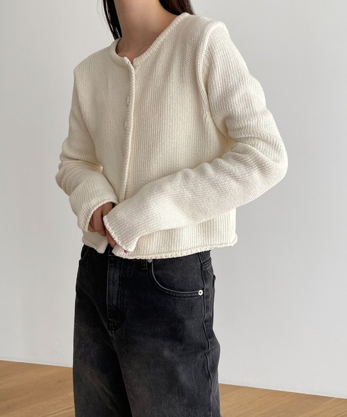 「CANAL JEAN」 「el mar」ニットカーディガン ONE SIZE ライトカーキ レディース CANAL JEAN 「CANAL JEAN」 「El mar」ニットカーディガン ONE
