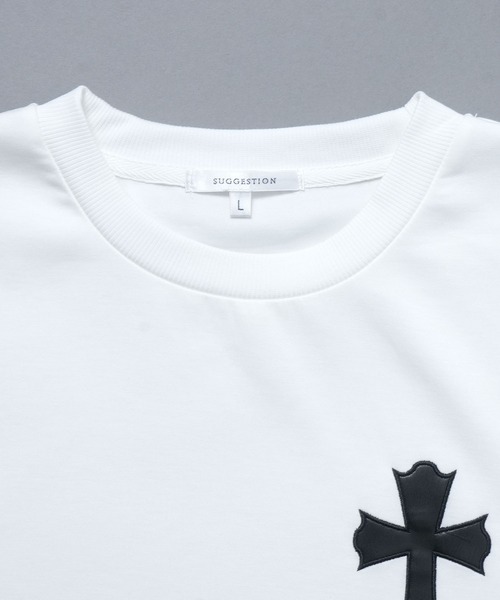Starting Over tシャツ synthetic leather cross patch quick