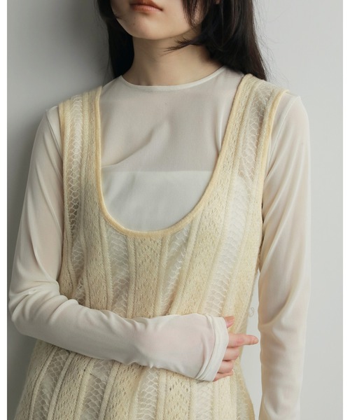 anuke（アンヌーク） ワンピース Sheer Uneck Onepiece : ZOZOTOWN