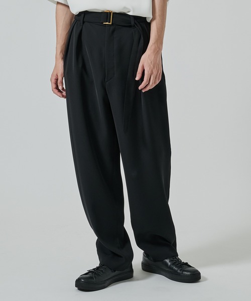 CULLNI スラックス CULLNI スラックス 「CULLNI」2Tuck Pants with Long Belt for