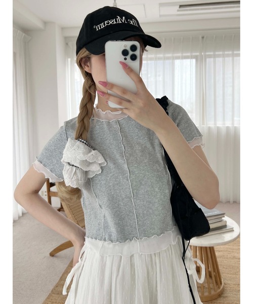 今期 メッシュ切替トップス♡ WEB限定】裾メッシュ切替トップス | DOUDOU(ドゥドゥ)レディース | PAL