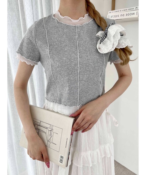 今期 メッシュ切替トップス♡ tシャツ メッシュ切り替えトップス レディース : ZOZOTOWN Yahoo!店