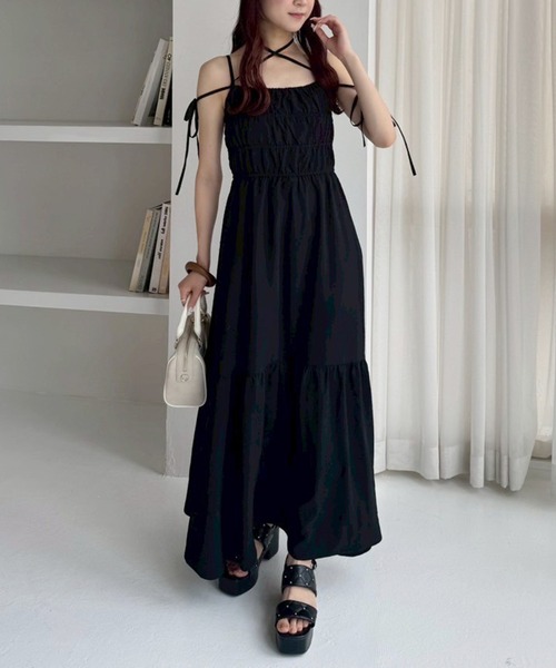 one after another NICE CLAUP ワンピース シャーリングキャミ