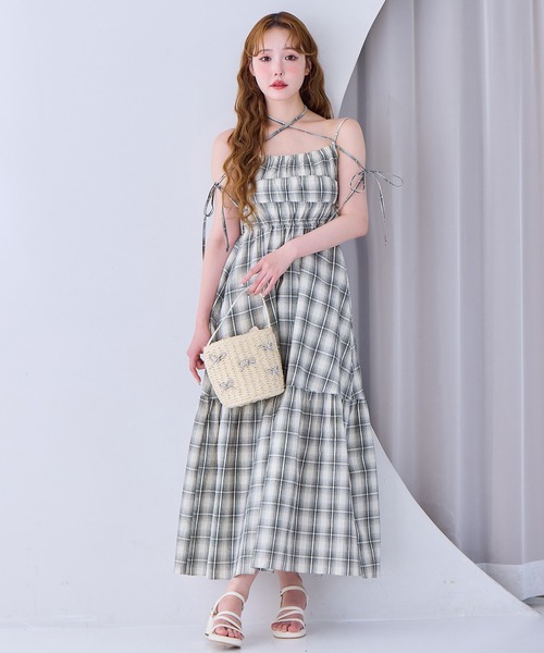 one after another NICE CLAUP ワンピース シャーリングキャミ