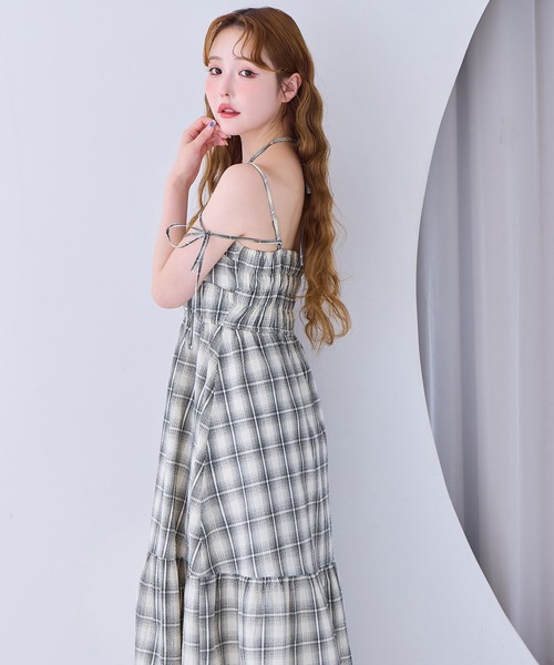 NICE CLAUP シャーリングキャミワンピース セール】シャーリングキャミワンピース（ワンピース）｜one