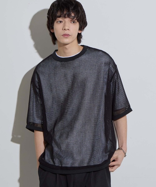 SLICK tシャツ 「SLICK/スリック」Cotton Mesh Piping T-shirt