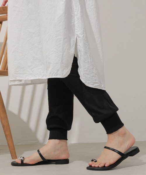 レギンス スパッツ ゆったり スリム リブ メロウ パンツ レディース