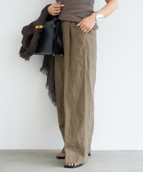 Deuxieme Classe スラックス パンツ *Linen ワイドパンツ