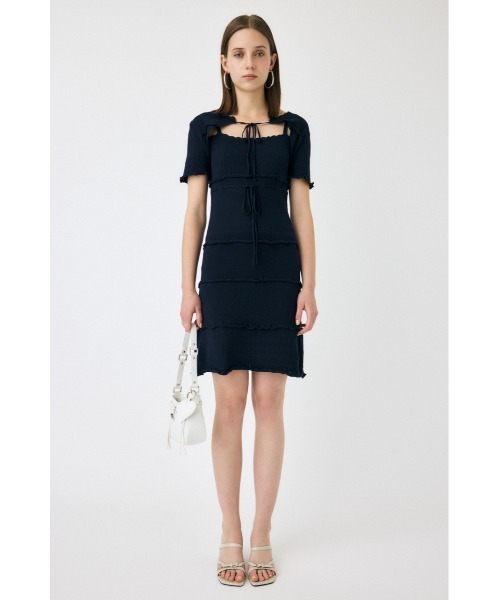 MOUSSY BOW DESIGN KNIT ミニワンピース MOUSSY ワンピース BOW DESIGN KNIT ミニドレス : ZOZOTOWN