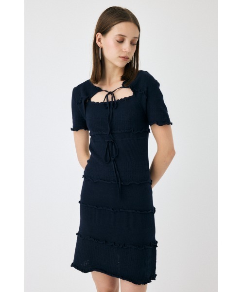 MOUSSY ワンピース BOW DESIGN KNIT ミニドレス : ZOZOTOWN