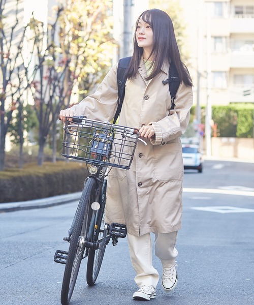 「CUBE SUGAR」 ステンカラーコート M レッド レディース_画像2