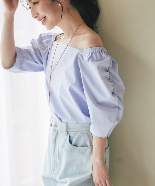「La boutique BonBon」 半袖ブラウス FREE ブルー系その他 レディース