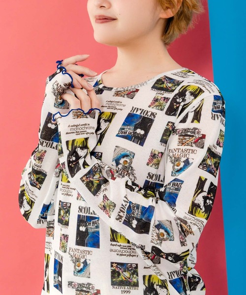 ScoLar tシャツ 152691：アート・宇宙・花柄 3柄展開 接触冷感