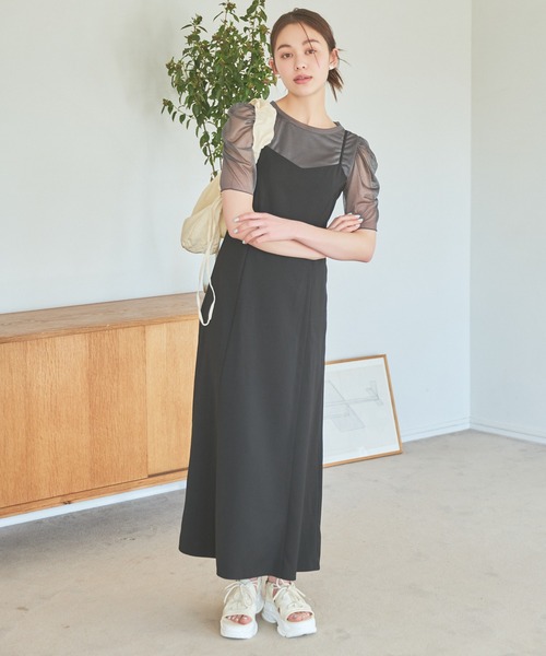 「mysty woman」 半袖カットソー FREE グレイッシュブルー レディース_画像7