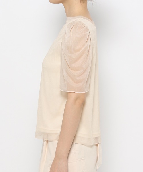 「mysty woman」 半袖カットソー FREE グレイッシュブルー レディース_画像9