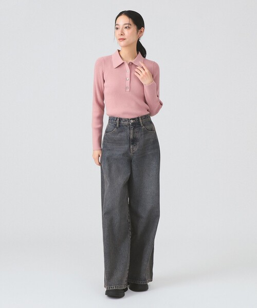 Ray BEAMS（レイ ビームス） ポロシャツ ポロ リブ ニット ポロシャツ