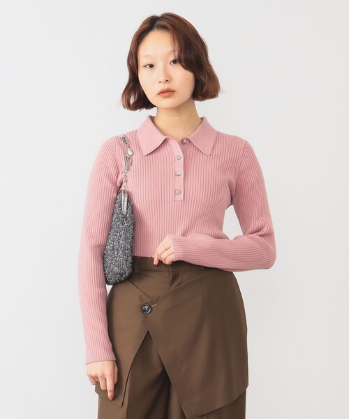 Ray BEAMS（レイ ビームス） ポロシャツ ポロ リブ ニット ポロシャツ