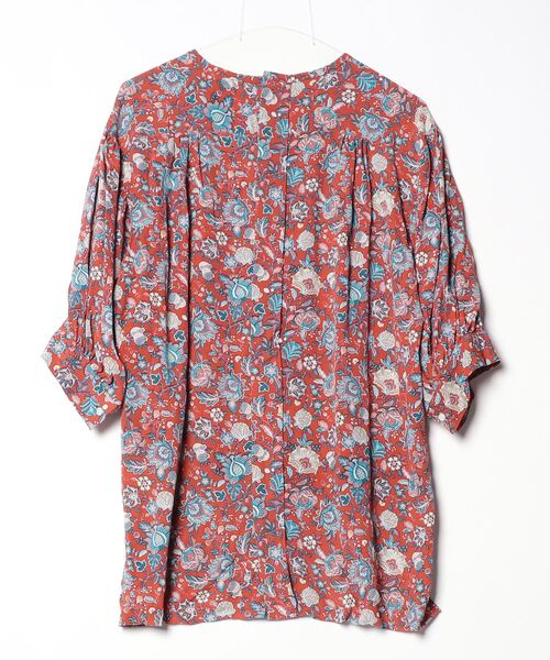 「THE SHINZONE」 花柄7分袖ブラウス 36 レッド レディース_画像2