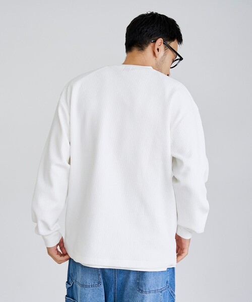 coen（コーエン） tシャツ コンフォートワッフルロングスリーブTシャツ