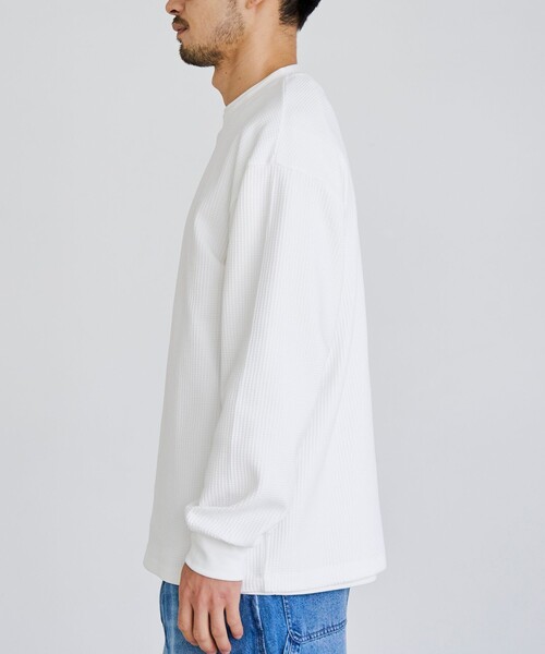 coen（コーエン） tシャツ コンフォートワッフルロングスリーブTシャツ