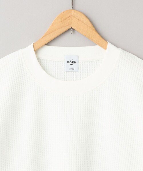 coen（コーエン） tシャツ コンフォートワッフルロングスリーブTシャツ