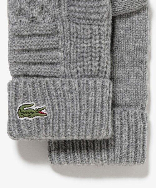 LACOSTE（ラコステ） 手袋 アラン柄ブレンドウールニットグローブ