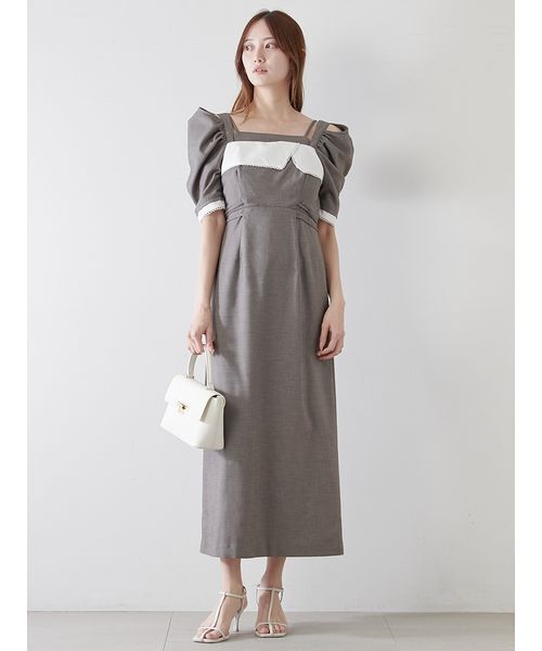 SNIDEL（スナイデル） 長袖ワンピース 0 シルバー レディース