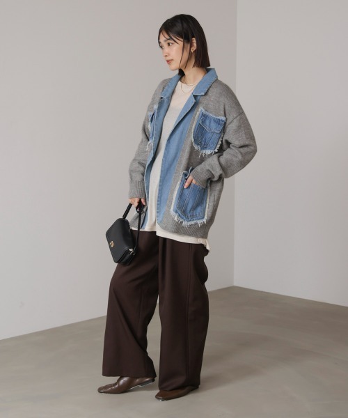 Bou Jeloud（ブージュルード） コート アウター ニットコンビデニム