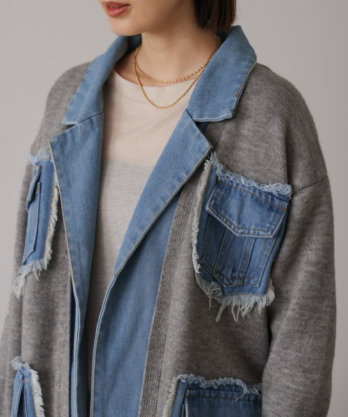 Bou Jeloud（ブージュルード） コート アウター ニットコンビデニム